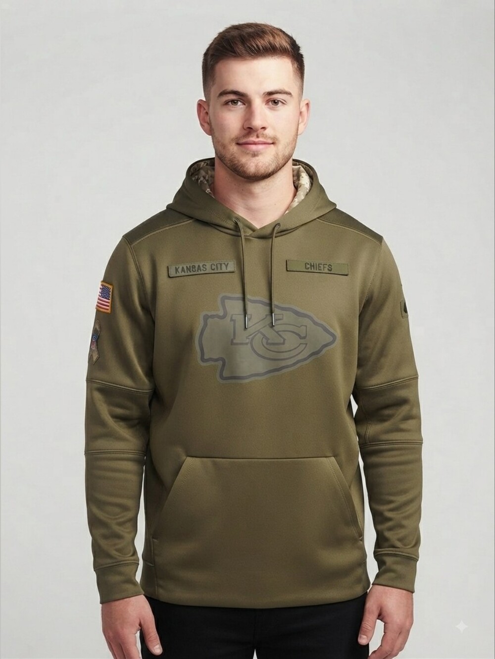 Nike NFL Kansas City Chiefs "Salute To Service" Pullover Hoodie Sz L
